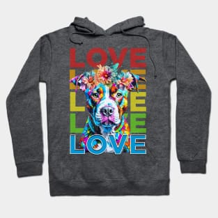 Rainbow Pitbull Love Hoodie